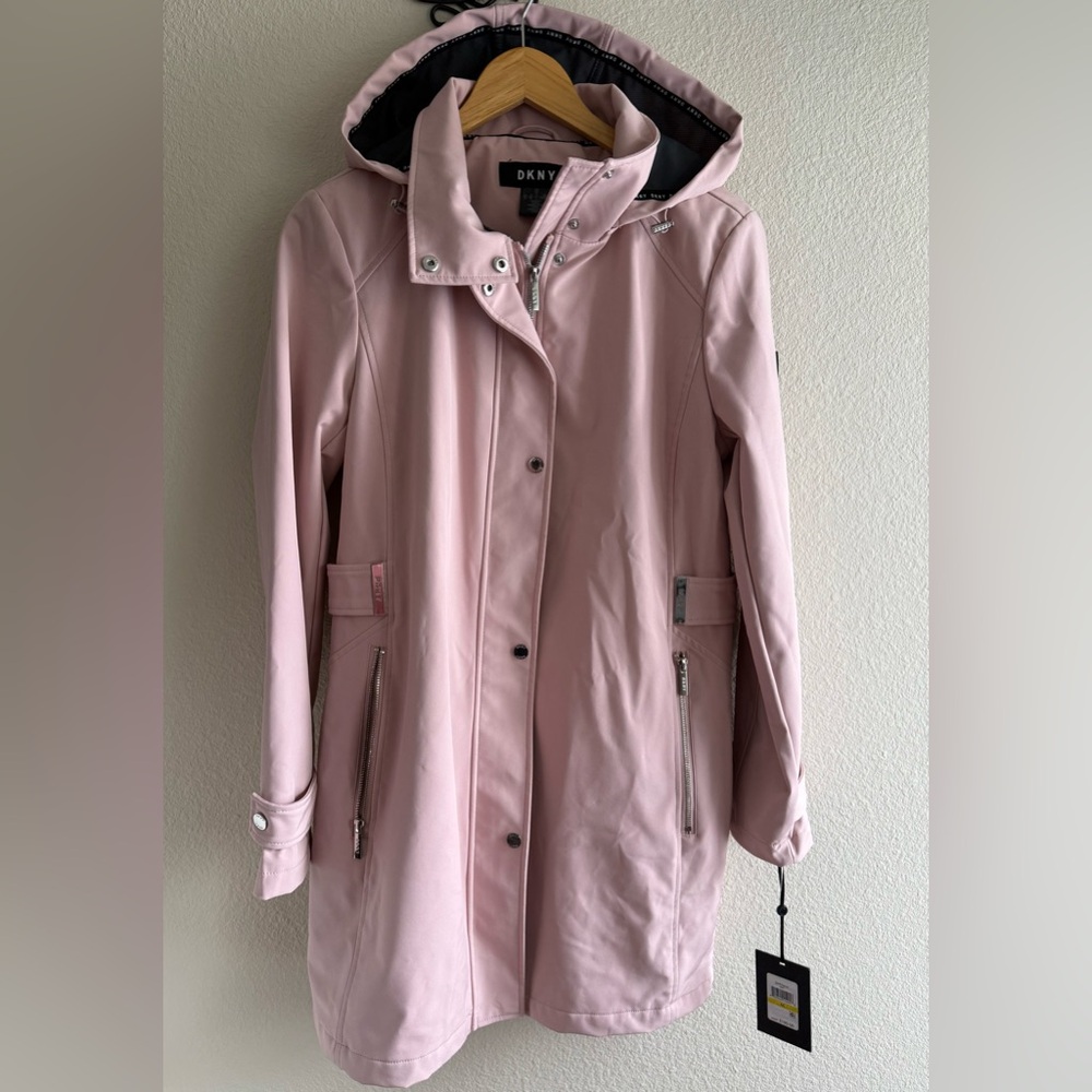 Donna Karan New York Blush Pink Raincoat Trench Women’s Size M